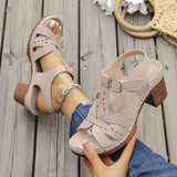 Breakj Women 2025 Summer New Solid Color Fish Mouth Thick Heel With High-Heeled