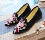 Breakj Single Shoes Cotton Shoes Pointed Shoes Muller Shoes Fashion National Style Women's Single Shoes Embroidered Cloth