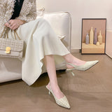 New Fashion Stiletto Slingback Sandals Pointed Toe Slip-on Muller Shoes Ladies Elegant Shallow Mouth Night High