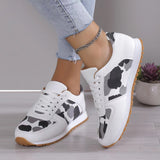 Breakj New Thick-Bottomed Leopard Lace Casual Sneakers Women's Large Size Low-Top Single-Shoe Running