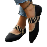 Breakj New Retro Large-Size Flat And Solid Color Flying Sharp Head Light Single Shoe