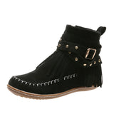 Breakj Suping Bottom Short Boots Women 2025 Autumn And Winter Rivet Belt Buckle Martin Boots Velvet Leisure