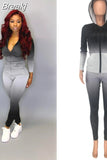 Fall PINK Letter Print Tracksuits Women Zip Hooded Long Sleeve Coat And Pants Two Piece Set Female Casual Sport