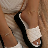 Breakj Large-Size Thick-Bottomed Slippers Lattice Casual Summer