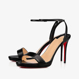 Breakj New Word With Exposed Toe Red-Soled High-Heeled Sandals Women's Fine Heel Sexy Red-Soled High-Heeled