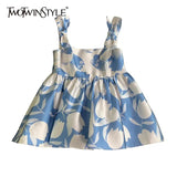 Vintage Print Vest For Women Square Collar Sleeveless High Waist High Waist Summer Tank Tops Female Fashion