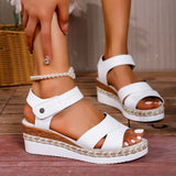 Breakj Summer New Women's Slope And Thick-Soled Sandals Large-Size Fish Mouth Outside The Slope