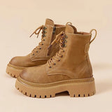 Breakj Boots Women Vintage 2025 Autumn/Winter New Thick Short Boots Yinglen Soft-Bottomed Brown Locomotive