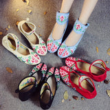 Breakj Heels Single Shoes Dance Shoes Embroidered Cloth Shoes Inside The High Slope And Spring And Autumn Women's Shoes Ethnic