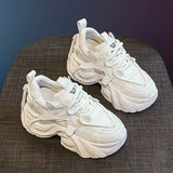 Breakj Old Dad Shoes Women 2025 Autumn New European Over-Fire Sneakers Thick Soles Of Small Height Women's