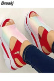 Summer Fashion Peep Toe Shoes of Women Wedge Platform Sandalias Women Plus Size Height Increase Casual Beach Ladies
