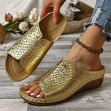 Breakj Large-Size Slippers Thick-Bottomed Fish Mouth Car Sewing Women's Slippers Crocodile PU Women's