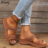 Women Casual Sandals Comfortable Soft Slippers Embroider Flower Colorful Ethnic Flat Platform Open Toe Outdoor Beach