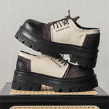 Breakj Patent Leather British Wind Black And White Patchwork Color Small Leather Shoes Men 2024 New Men's Shoes Small Thick Platform