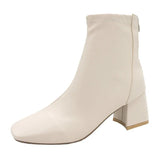 Breakj Boots Women 2025 New Female Boots Winter Head Behind The Zipper Short Boots Women's Thick And Middle Boots