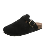 Breakj Slippers Female Couple Softwood Tug Wish Large Size Roman Shoes Casual Half-Dragging Lazy Shoes