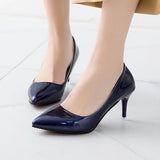 Fashion Woman Shoes Pointed Toe Fine With Heels Shallow Mouth High Heels Patent Leather Summer Pumps