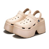 New Chunky Platform Sandals for Women Summer Beach Thick Bottom Slippers Woman Black White Wedge Heel Sandals Garden