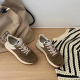 Spring And Autumn Color-blocking Lace-up Casual Shoes To Increase Comfort And Versatile Sneakers Shoes For Women