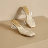 Breakj On The Shit-Sensitive Slippers Women Wear 2025 New Comfortable Transparent Crystal High-Heeled Sandals In The