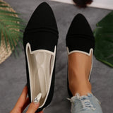 Breakj Summer New Pointed Single Shoes Women Low Help Fabric Shallow One-Legged Flat Heel Low-Heel Large Women's