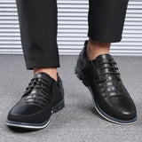 Breakj New Men's Round Head Men's Casual Single Shoes Front Lace Casual Shoes Plus Size Men's