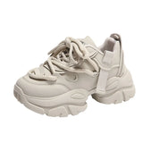 Breakj 2023 New Simple Net Red Soft Bottom Dad Shoes Thick Bottom Small Tall Muffin Casual Shoes High