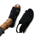 Breakj Women's Shoes Summer New Flying Hot Drill Breathable Solid Water Drill Beach Shoes Lightweight Large Women's
