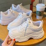 Breakj Shoes Women 2025 Spring And Autumn New Student Korean Version Of Thin Sneakers Women's Leisure Shoes Thick Soles In Small White