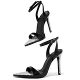 Breakj Buckle Water Drill Fine Heel And Fish Mouth Show High Heels Behind The Empty Head