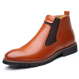 Breakj Men's Shoes High Top Covered Martin Boots Korean Men's Plus Size Fashion Men's Boots Leather