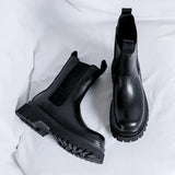 Breakj Chimney Boots High Top Leather Shoes British Wind Thick Bottom Sleeve Trend Locomotive Slim Martin Boots