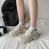 Spring Women Chunky Dad Sneakers Thick Bottom Platform Vulcanize Casual Running Shoes for Woman Autumn Female