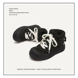 Breakj Shoes Winter Thick Soles Plus Velvet Outdoor Cotton Shoes Short Cylinders Snow Boots Men And Women The Same Black Martin