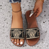 Flat-Bottomed Casual Slippers Women's New Simple Fashion Wearing Beach Fish Mouth