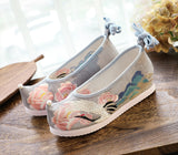 Breakj Shoes Hanfu Shoes Ancient Style Female Embroidered Cloth Shoes Inside The Raised Head Ancient Costume Shoes Cloth Shoes