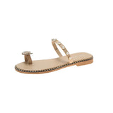 Breakj Large-Size Sandals Women 2023 Summer New Korean Version Of Fashion Wearing Flat-Bottomed Cold
