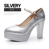 And Autumn Silver Model Cheongsam T Catwalk High Heel Thick Heel Waterproof Platform Performance Single Shoes Size 40-43 Women's