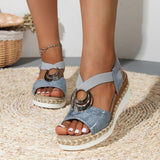 Decoration Wedge Sandals Women Snake Print Platform Gladiator Sandalias Woman Summer Lightweight Non-Slip Beach