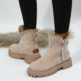 Breakj Boots Women's 2025 Winter New Velvet Women's Shoes Warm Boots Cotton Shoes Large Size Women's