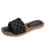 New Women Slippers Fashion Weave Flat Sandal Ladies Outdoor Beach Lady Shoes Home Lovely Casual Office Female Flip