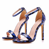 Breakj Cm Shallow Mouth With Sandals Sexy Leopard Round Head Large-Size Sandals Men Back String Performance High Heel