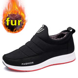 Boots Women Shoes Warm Plush Fur Ankle Boots Winter Female Slip On Flat Casual Shoes Waterproof Women