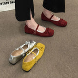 Breakj Evening Shoes Bow Design Mary Jane Single Shoes Summer Soft Sole French Elegant Temperament Ballet
