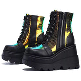 Breakj Autumn And Winter New Tape With Thick Bottom Mid-Sleet Boots Women's Taizhou Bright-Faced Low-Bush Martin