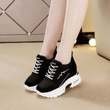 Breakj Red High-Gtong Women's Shoes Single Shoes 2025 Autumn New Korean Version Of The Fashion Thick-Bottomed Cake Trend Casual Sports Shoes