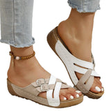 Breakj Thick-Bottomed Slippers Women's 2025 New Fish Mouth Thick Bottom Belt Buckle Color Letter Cool