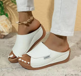 Breakj New Slope And Slippers Fashion Fish Mouth Cool Slippers Wearing Light Beach Women's Cool