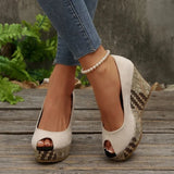 Breakj Fish Mouth Slope With High Heel Single Shoes Women's New Light-Footed Single Shoes In
