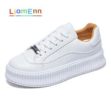 Platform White Sneakers Women Sports Shoes 2021 New PU Leather Flat Vulcanized Casual Shoes Walking Tennis Female